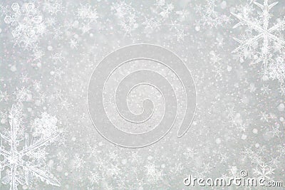 Abstract christmas background - glitter and snowflakes Stock Photo