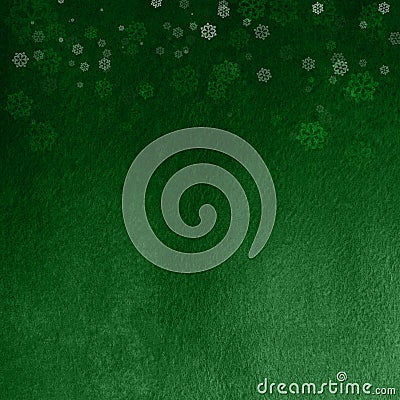 Abstract christmas background. Green texture gradient space. Beautiful lush snowflakes. Winter background. Paper texture Stock Photo