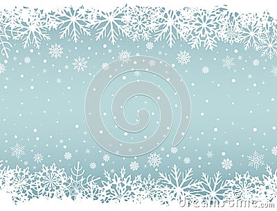 Abstract Christmas background with white snowflake borders Vector Illustration