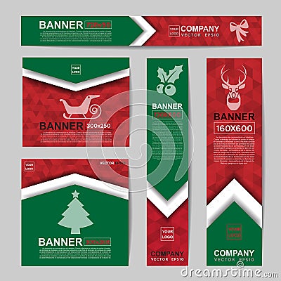 Abstract Christmas banner for Christmas Website Ads Vector Illustration