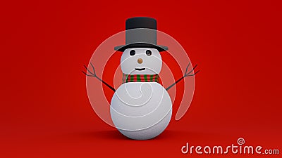 Abstract christmas on full color background 3d rendering with many object christmas tree gift box snow man metallic gold ball, Stock Photo
