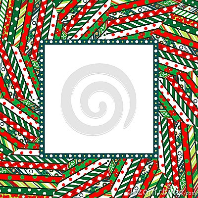 Abstract Christmas mosaic background with frame Vector Illustration
