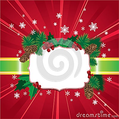 Abstract Christmas and New Year red background Vector Illustration