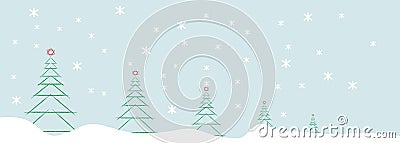 Abstract christmas tree and snow flakes, chistmas decoration,vect Vector Illustration