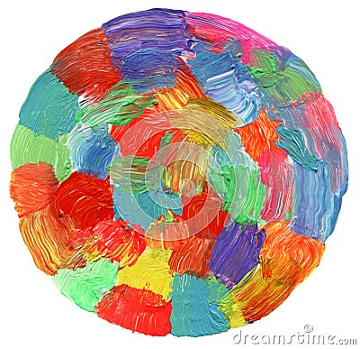 Abstract circle acrylic and watercolo painted background. Stock Photo