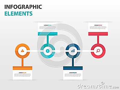 Abstract circle business timeline Infographics elements, presentation template flat design vector illustration for web design Vector Illustration