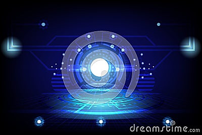 Abstract circle Concept innovation connect digital line engineering in world digital technology medical future data computer netw Vector Illustration