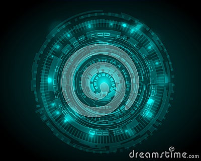 Abstract Circle digital technology background, futuristic structure elements concept background design. digital business , vector Vector Illustration