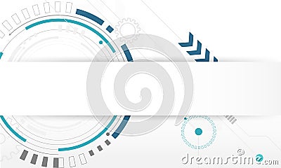 Abstract Circle digital technology background, futuristic structure elements concept white Vector Illustration