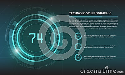 Abstract Circle digital technology infographic, futuristic structure elements concept background Vector Illustration