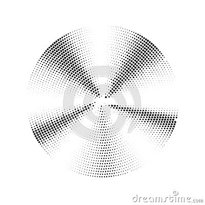 Abstract circle dotted gradient monochrome halftone. Black and white dotted texture. Round halftone vector background. Vector Illustration