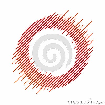 Abstract circle with dynamic lines. Abstract background with circle in colorful blend. Dynamic banner, frame Vector Illustration