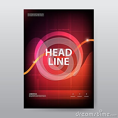 Abstract circle futuristic brochure poster,flyer annual report template in a4 size, ui design combine with poster Vector Illustration