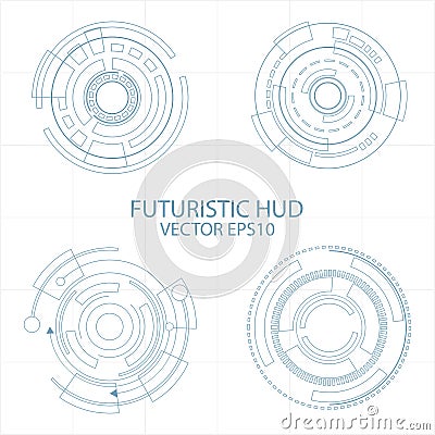 Abstract Circle futuristic elements digital technology background, futuristic structure elements concept background design Vector Illustration