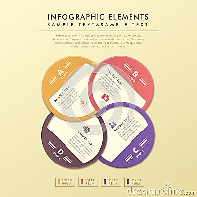 Abstract circle label infographics Vector Illustration