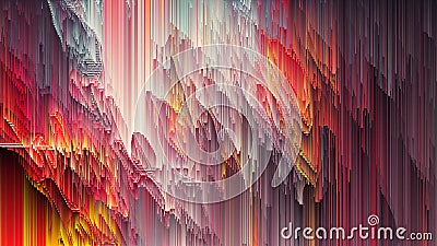 Abstract circle particle line colorful background. 3D modern illustration Cartoon Illustration