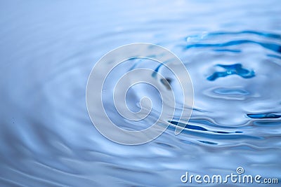 Abstract circle ripple water drop reflection. Blue fresh. Stock Photo