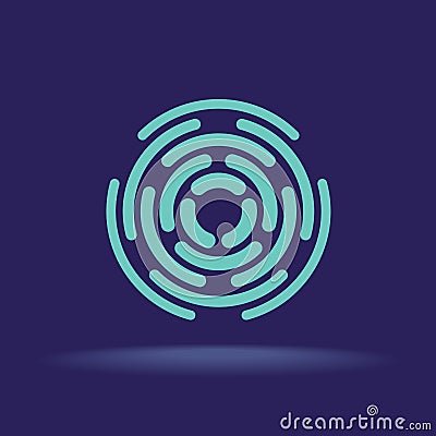 Abstract circle segments sign. Construction logo. Vector Illustration