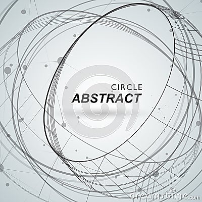 Abstract circle shapesm line and dots Vector Illustration