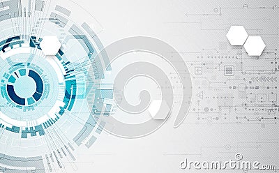 Abstract circle technology concept. Circuit board, high computer Vector Illustration
