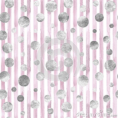 Abstract circles and stripes seamless pattern Stock Photo