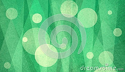 Abstract circles and triangles in green and yellow textured background design Cartoon Illustration