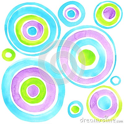 Abstract circles watercolor background. Abstract art. Stock Photo