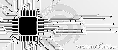 Abstract circuit board futuristic technology processing background Vector Illustration