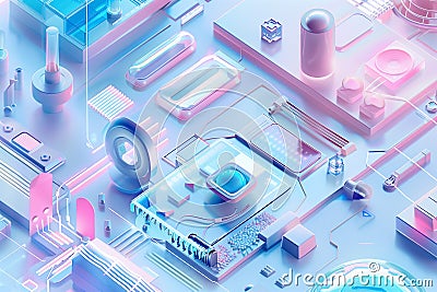 Abstract circuit motherboards and programming interfaces with technology electronic. Stock Photo
