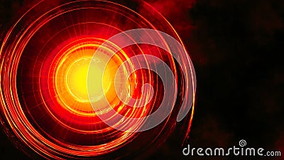 Abstract circular background. Digital future technology concept. Glowing blurred light stripes in motion over on background. Stock Photo