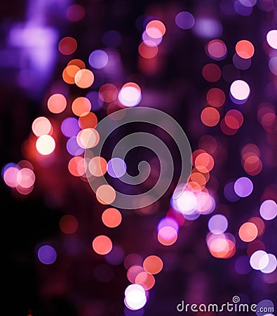 Abstract circular bokeh background of City light in heart image Stock Photo