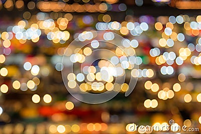 Abstract circular bokeh background of Train night market , Thailand Stock Photo