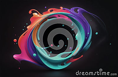 Abstract circular colorfull wave wallpaper Stock Photo