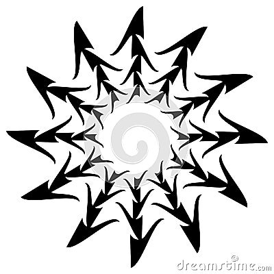 Abstract circular drawing. Amorphous, nonfigurative artistic element, shape. Swirl, twirl, whorl, vortex motif and mandala Vector Illustration