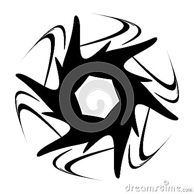 Abstract circular drawing. Amorphous, nonfigurative artistic element, shape. Swirl, twirl, whorl, vortex motif and mandala Vector Illustration