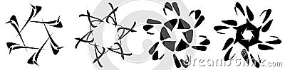 Abstract circular drawing. Amorphous, nonfigurative artistic element, shape. Swirl, twirl, whorl, vortex motif and mandala Vector Illustration