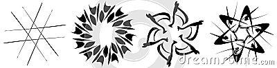 Abstract circular drawing. Amorphous, nonfigurative artistic element, shape. Swirl, twirl, whorl, vortex motif and mandala Vector Illustration