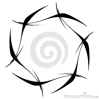 Abstract circular drawing. Amorphous, nonfigurative artistic element, shape. Swirl, twirl, whorl, vortex motif and mandala Vector Illustration