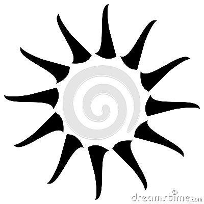 Abstract circular drawing. Amorphous, nonfigurative artistic element, shape. Swirl, twirl, whorl, vortex motif and mandala Vector Illustration