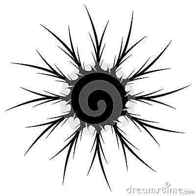 Abstract circular drawing. Amorphous, nonfigurative artistic element, shape. Swirl, twirl, whorl, vortex motif and mandala Vector Illustration