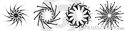 Abstract circular drawing. Amorphous, nonfigurative artistic element, shape. Swirl, twirl, whorl, vortex motif and mandala Vector Illustration