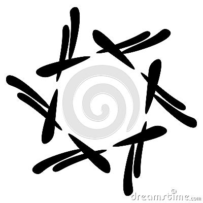 Abstract circular drawing. Amorphous, nonfigurative artistic element, shape. Swirl, twirl, whorl, vortex motif and mandala Vector Illustration