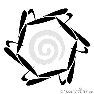 Abstract circular drawing. Amorphous, nonfigurative artistic element, shape. Swirl, twirl, whorl, vortex motif and mandala Vector Illustration