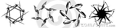Abstract circular drawing. Amorphous, nonfigurative artistic element, shape. Swirl, twirl, whorl, vortex motif and mandala Vector Illustration
