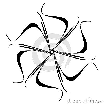 Abstract circular drawing. Amorphous, nonfigurative artistic element, shape. Swirl, twirl, whorl, vortex motif and mandala Vector Illustration