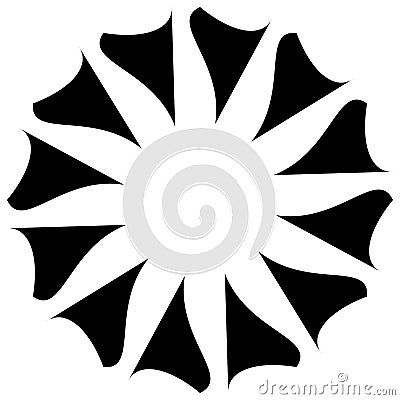 Abstract circular drawing. Amorphous, nonfigurative artistic element, shape. Swirl, twirl, whorl, vortex motif and mandala Vector Illustration