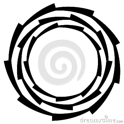 Abstract circular drawing. Amorphous, nonfigurative artistic element, shape. Swirl, twirl, whorl, vortex motif and mandala Vector Illustration