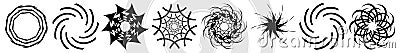 Abstract circular drawing. Amorphous, nonfigurative artistic element, shape. Swirl, twirl, whorl, vortex motif and mandala Vector Illustration