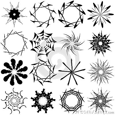 Abstract circular drawing. Amorphous, nonfigurative artistic element, shape. Swirl, twirl, whorl, vortex motif and mandala Vector Illustration
