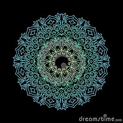 Symmetric mandala future colorful gradient Vector Illustration